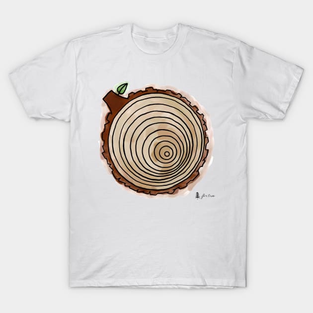 Tree Rings Watercolor T-Shirt by FirTree